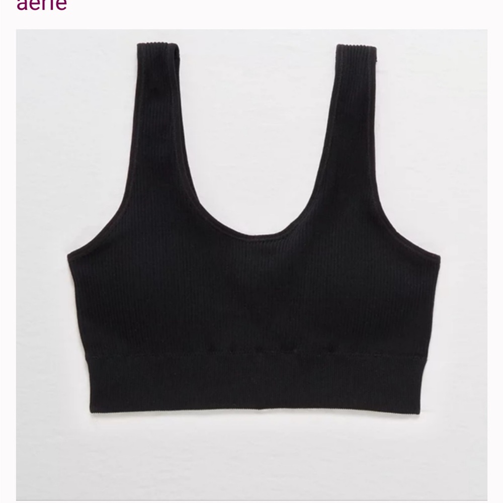 Black Ribbed Crop Top